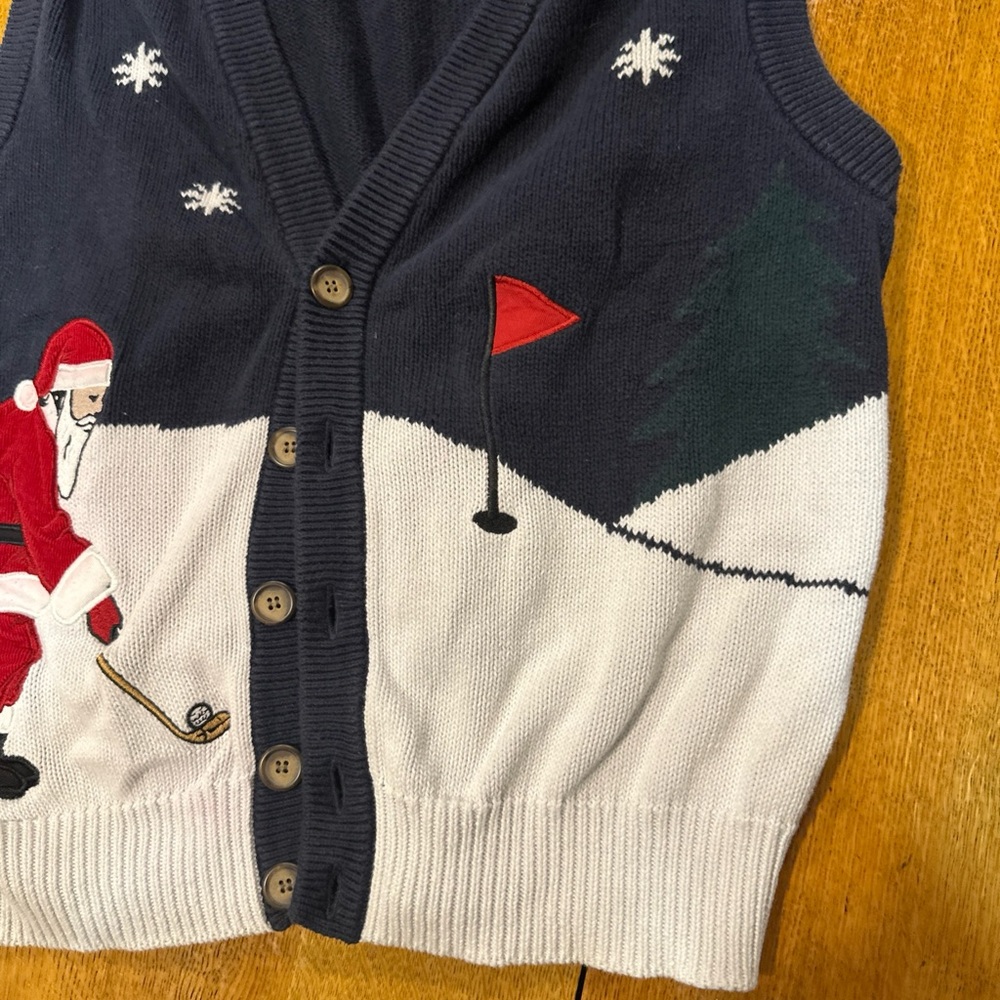 Festive Santa Golf Sweater Vest